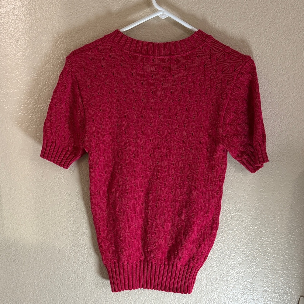 Vintage Classic Pink/fuchsia Cable Knit Sweater - Picture 11 of 12